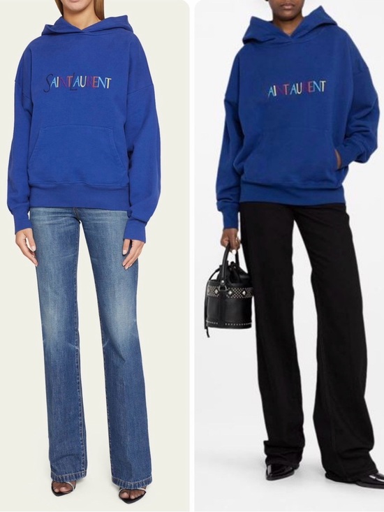 Saint Laurent Tops - Saint Laurent YSL color logo oversized hoodie sweatshirt XS